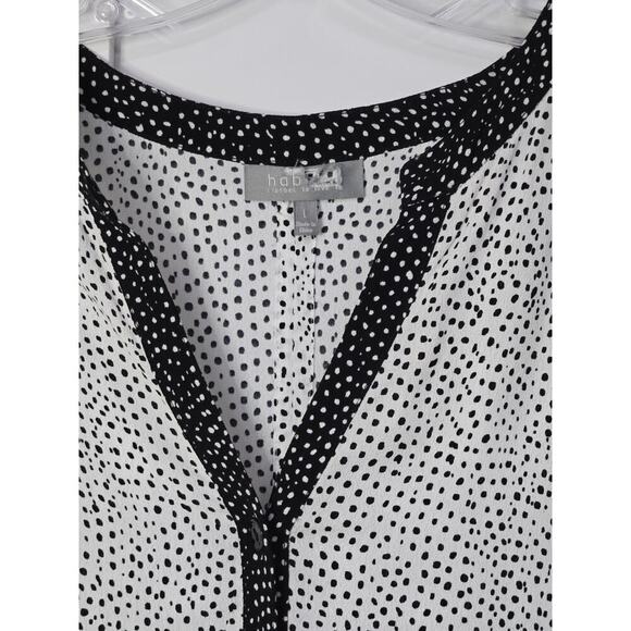 Habitat "Livable" Black & White Tiny Dot Tunic VNeck NWT Style # 33889 Size L - Picture 4 of 7